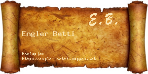 Engler Betti névjegykártya